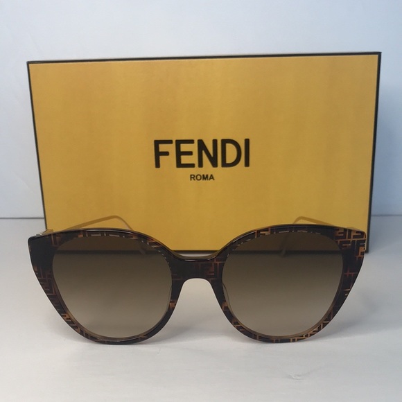 NEW FENDI FE40047I 55F WOMEN’S SUNGLASSES FENDI FE 40047I BROWN EYEWEAR FENDI - Picture 5 of 16